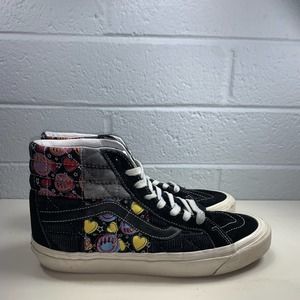 Vans SK8 Hi Smiley Face Hearts Patchwork Mens Skate Shoes Size 9.5 Sneaker